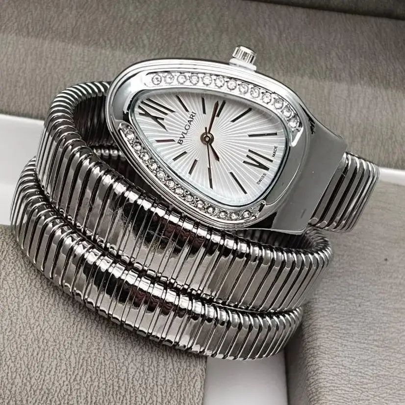 Triple‑Wrap Snake Watch | Diamond‑Set Bezel | Luxury Fashion Accessory - Image 2