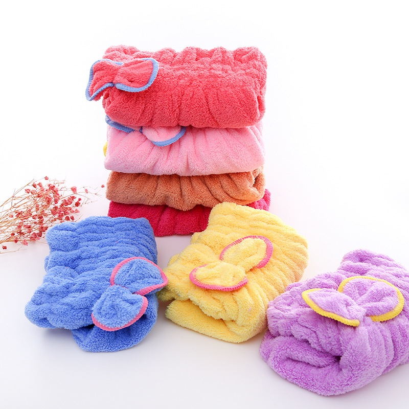 Soft Microfiber Flower Cap Towel for Women – Quick Dry Hair Wrap with Cute Bow Design, Super Absorbent Shower & Bath Turban for Smooth, Frizz-Free Hair (Random Color) - Image 6