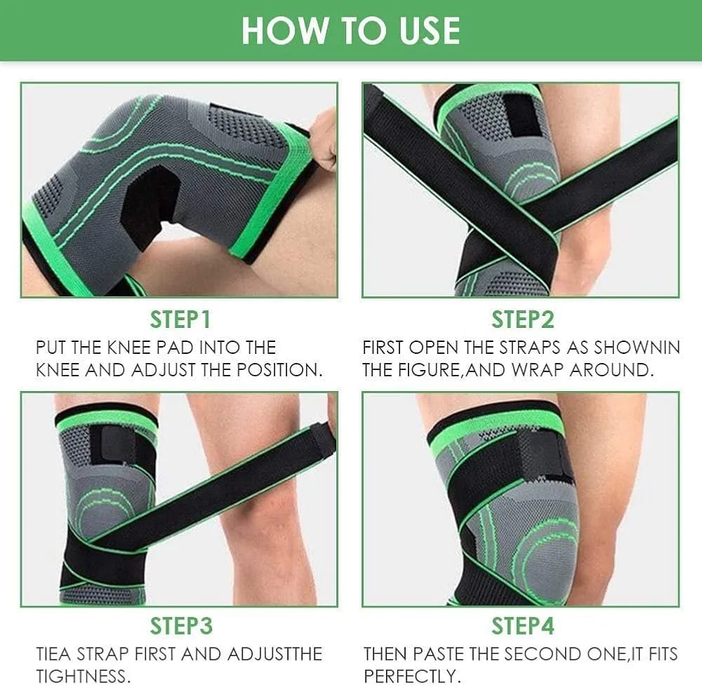 Knee Support Band For Pressure Weaving With 3D Weave Protection Against Injury Pressure Adjustable Knee Support For Men And Women (1 pc) - Image 4