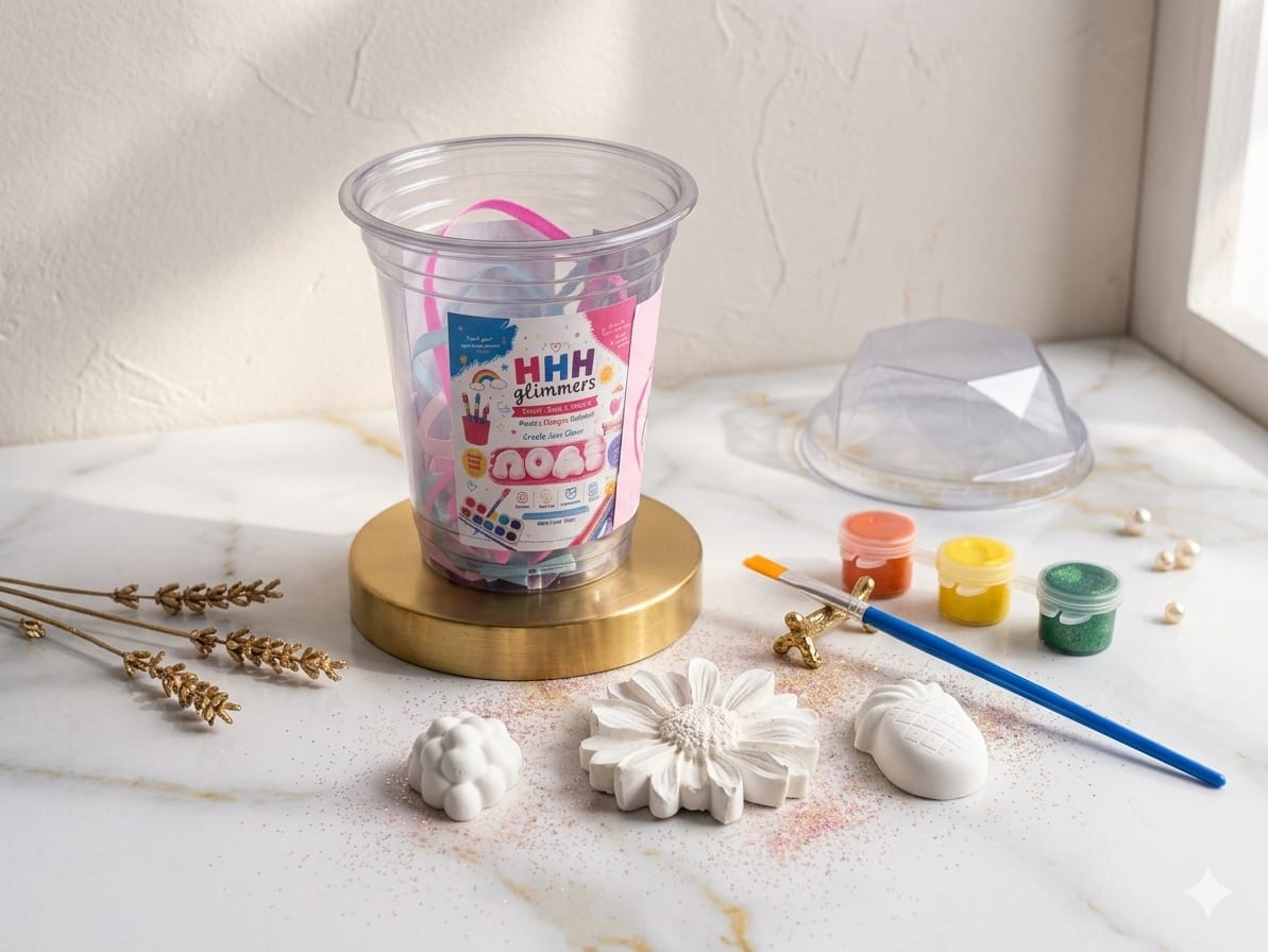 DIY Paint Kit For Kids Creative Play And Party Favors With Unpainted Plaster Figures Daisy Grapes Pineapple - Image 3