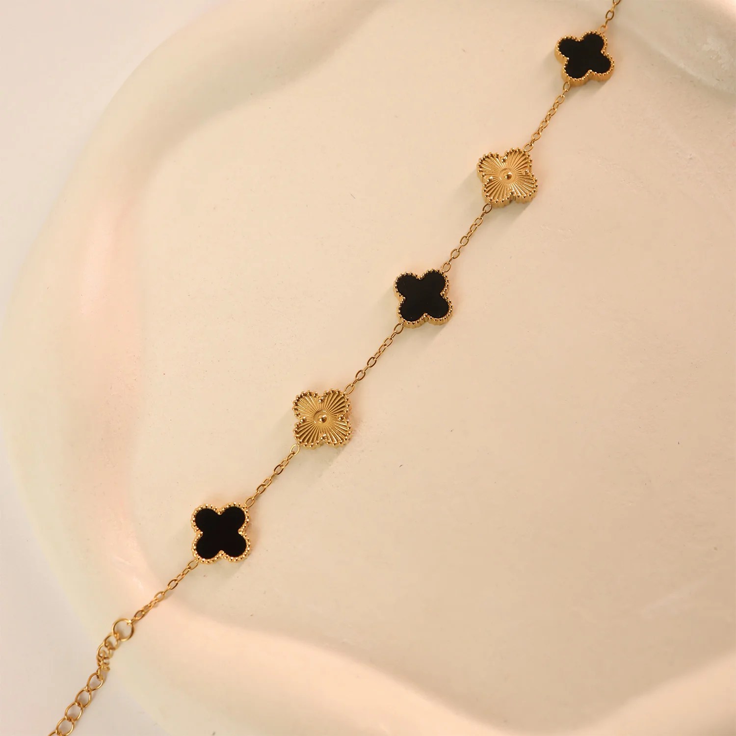 QXT-134 Clover 2-in-1 Bracelet – Stainless Steel | Versatile & Stylish Accessory - Image 4