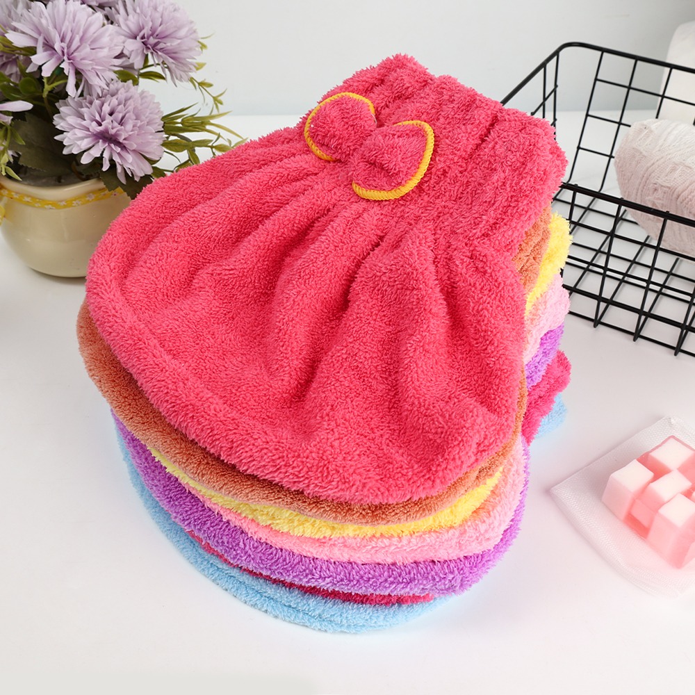 Soft Microfiber Flower Cap Towel for Women – Quick Dry Hair Wrap with Cute Bow Design, Super Absorbent Shower & Bath Turban for Smooth, Frizz-Free Hair (Random Color) - Image 2