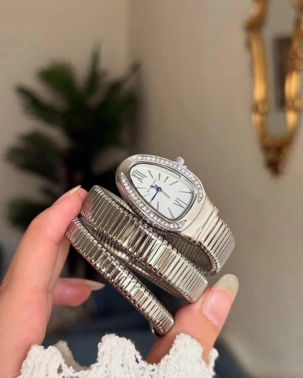 Triple‑Wrap Snake Watch | Diamond‑Set Bezel | Luxury Fashion Accessory - Image 5