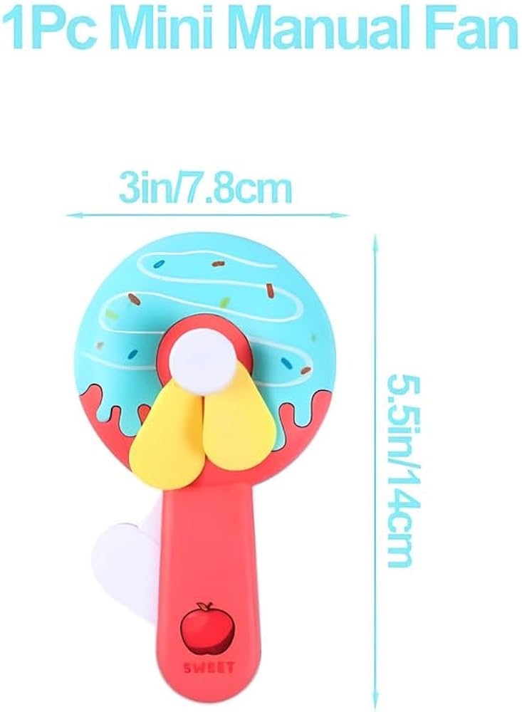 Donut Kid Fan – Cute Handheld Mini Fan for Kids | Portable Cartoon Fan for School, Travel & Outdoor Use (Random Color) - Image 2