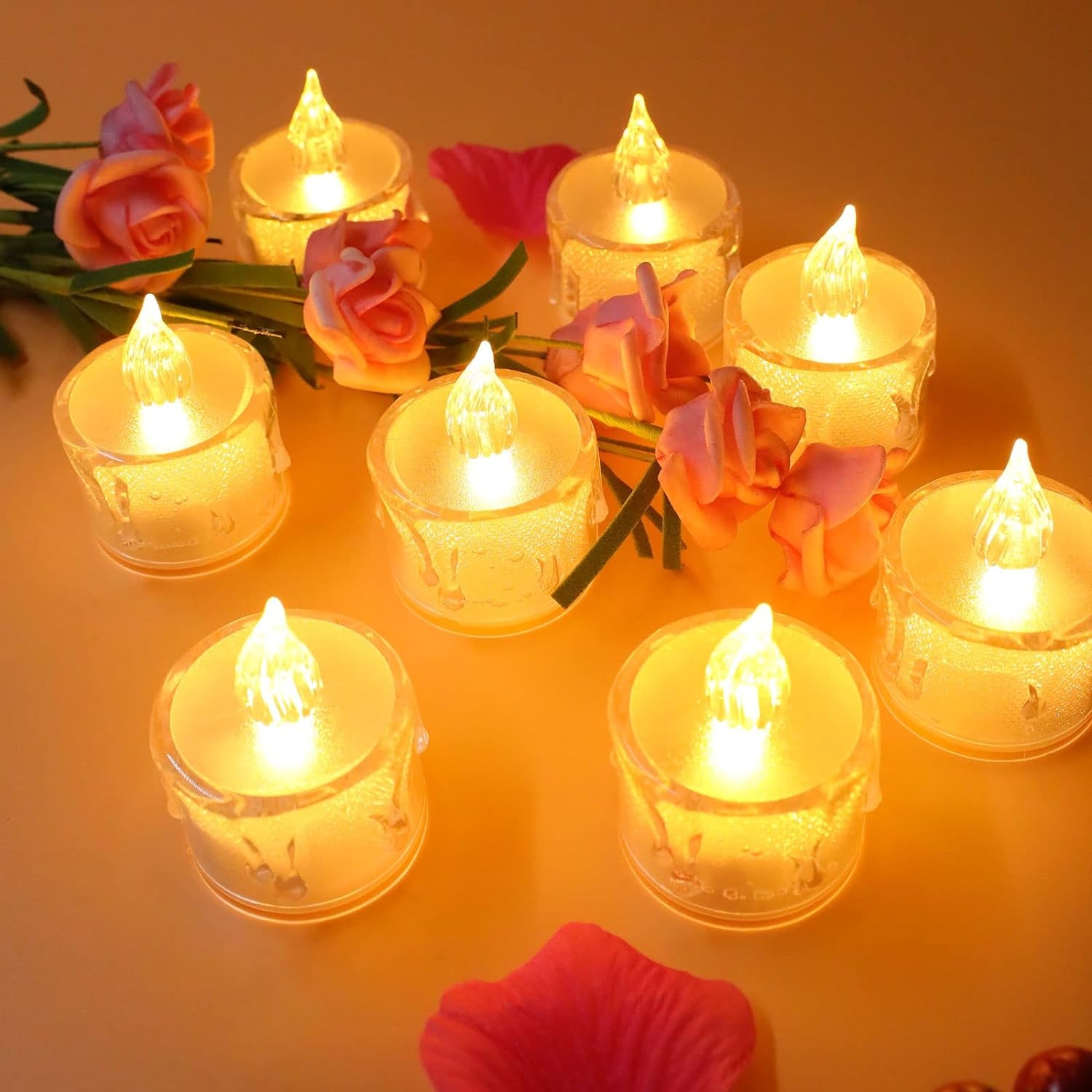 Flickering LED Flameless Tea Light Candles with Realistic Wax Drip (1 pcs) - Image 5