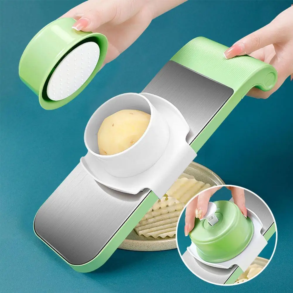 Multifunctional Vegetable Cutter Grater For Vegetables Slicers - Shredders Peeler Carrot Fruit Vegetable Cutting Kitchen Tool - 05 Blades Vegetable Cutter ( Random Colors) - Image 4