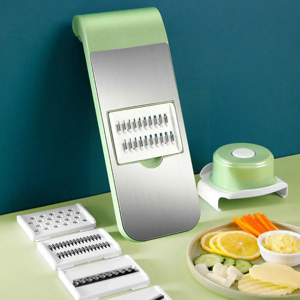 Multifunctional Vegetable Cutter Grater For Vegetables Slicers - Shredders Peeler Carrot Fruit Vegetable Cutting Kitchen Tool - 05 Blades Vegetable Cutter ( Random Colors) - Image 3