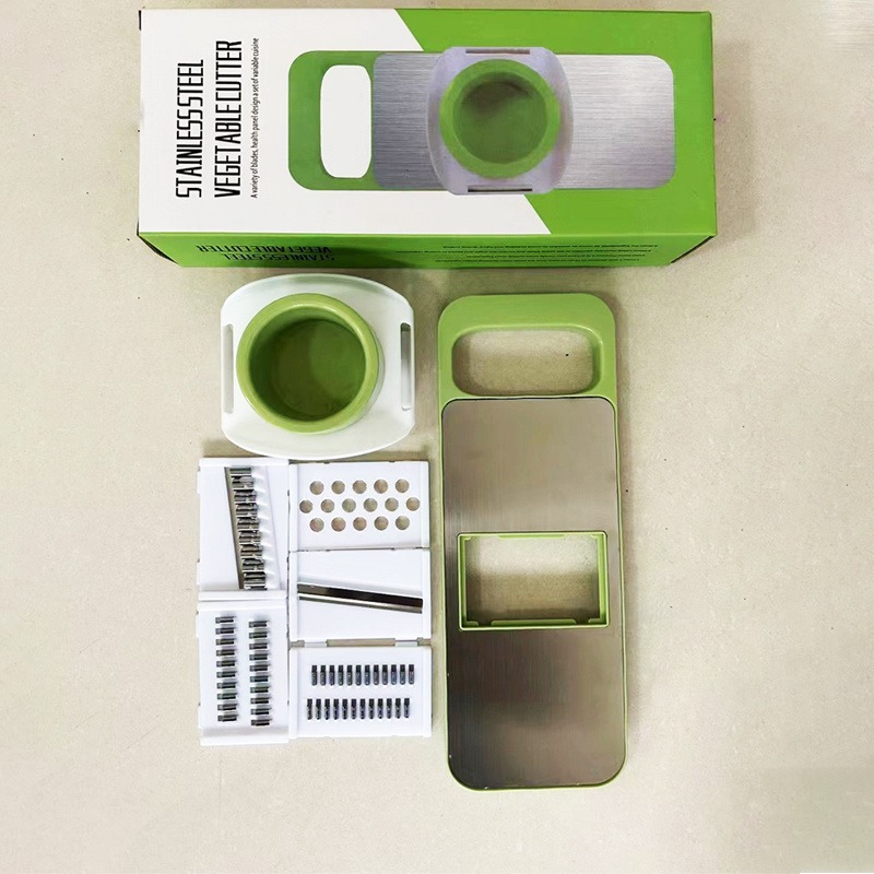 Multifunctional Vegetable Cutter Grater For Vegetables Slicers - Shredders Peeler Carrot Fruit Vegetable Cutting Kitchen Tool - 05 Blades Vegetable Cutter ( Random Colors) - Image 7
