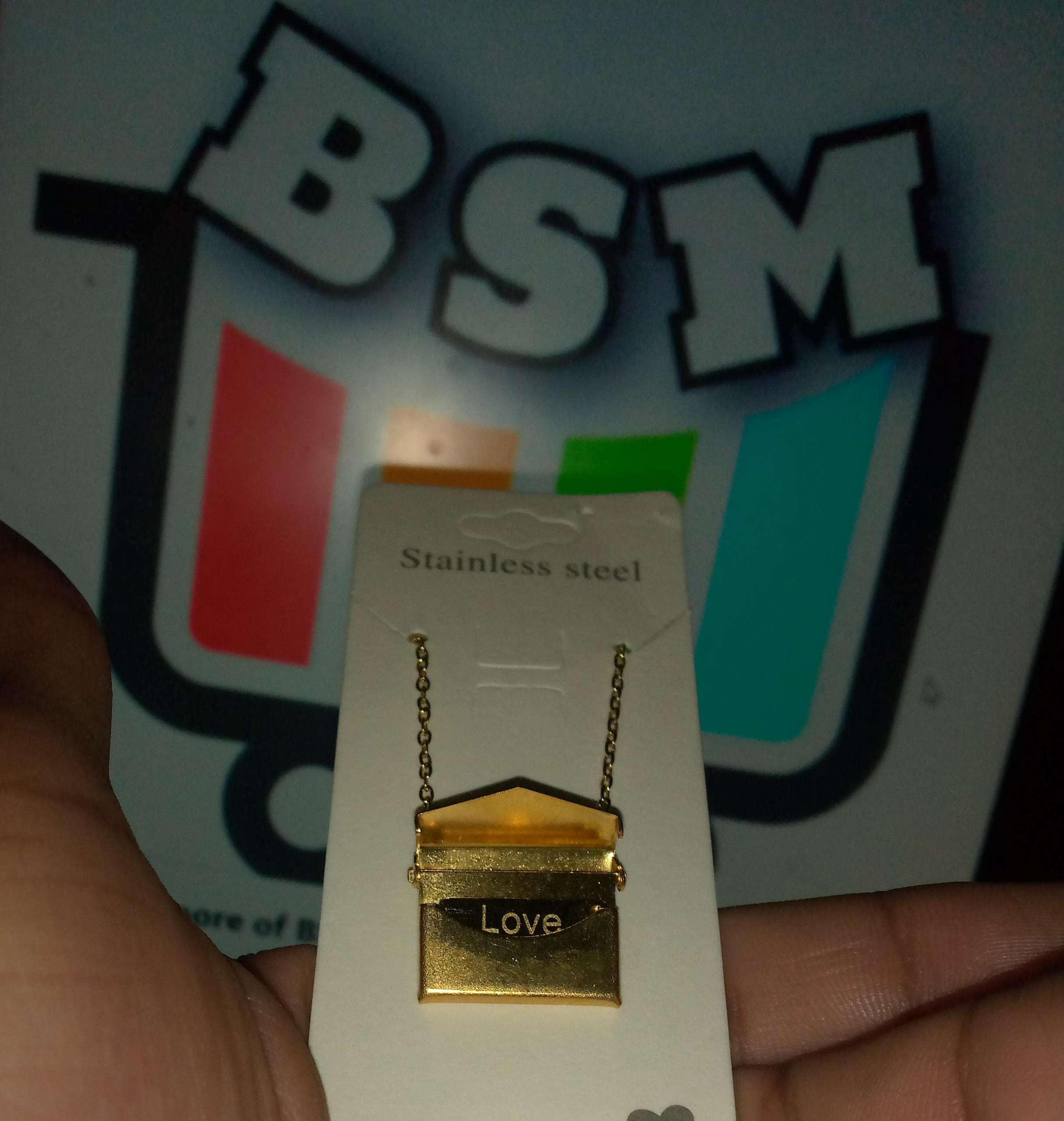 Love Letter Envelop Pendent For Girls - Golden Color - Image 6