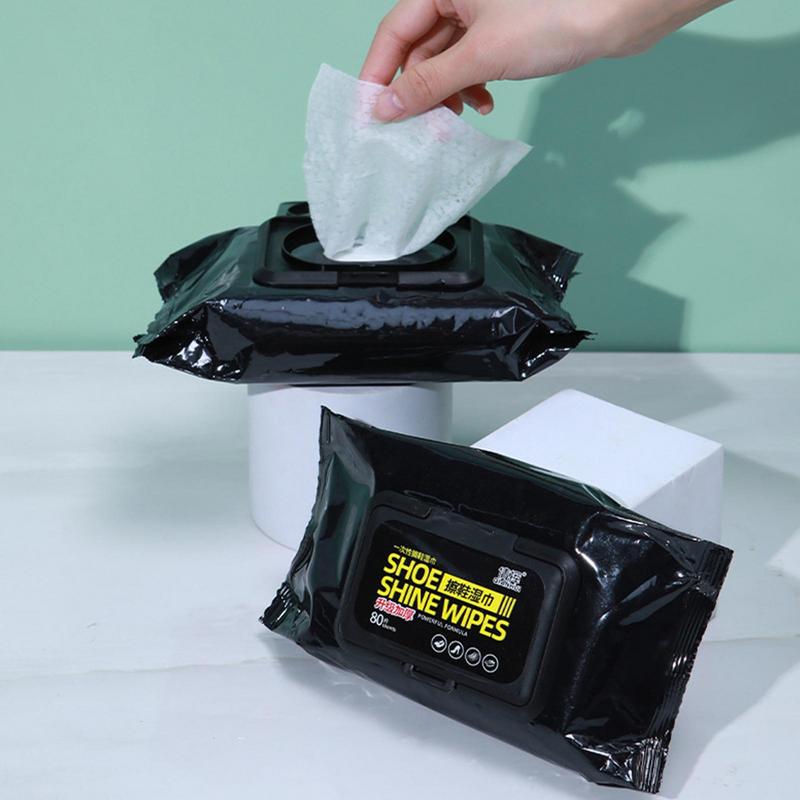 Disposable Shoe Cleaning Wipes | Quick Shine Clean Wet Wipes (80 Wipes In 1 Packet) - Image 5