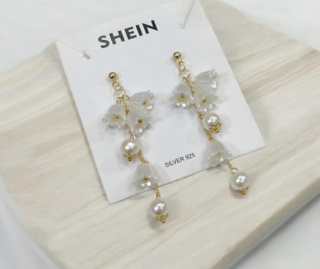SHEIN elegant pearl and flower drop earrings for Women Girls - Image 3