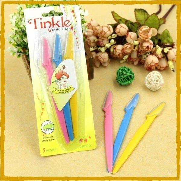 Pack of 3 Tinkle Eyebrow Razor Eyebrow Face Hair Removal & Shaper