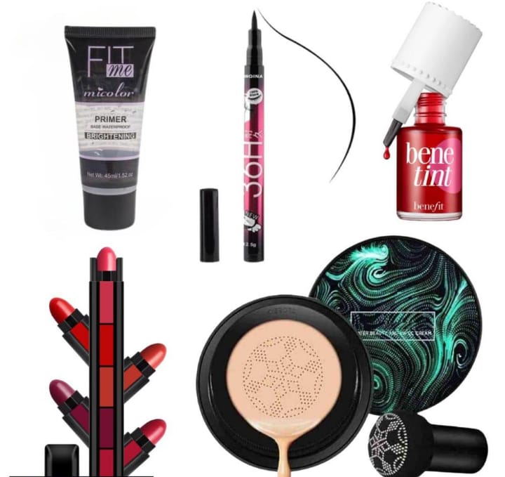 (Pack Of 5) Benetint / 36H Liner / Fitme Primer / Foundation / Five In One Lipstick