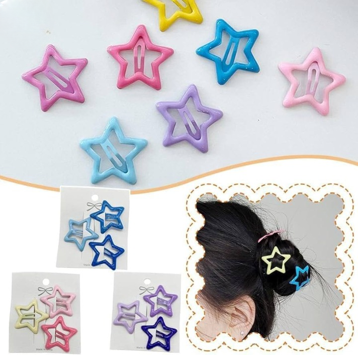 Pack Off 06 Star Design Girl Hair Clip | Hair Clip For Women | Best Quality Hair Clip ( Random Color ) - Image 7