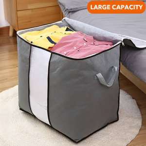 Storage Blanket Bag Organizer Folding Bag Organizer, Cloth Storage Boxes for Wardrobe 01 Pcs - Random Color