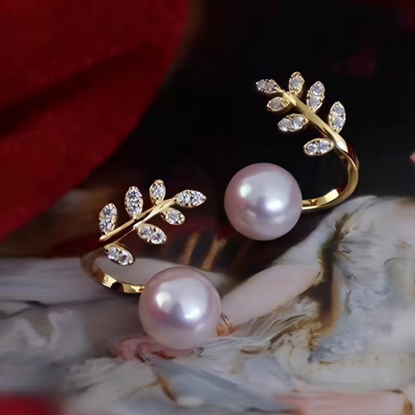Elegant Leaf Pearl Korean Earrings – Stylish Jewelry for Women, Perfect for Casual & Formal Wear (AWT-103) - Image 2