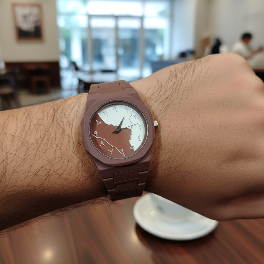 Brown And White Aura Watch Elegant Stylish Design Durable Build Comfortable Strap Clear Display Perfect For Daily Wear And Special Occasions - Image 3