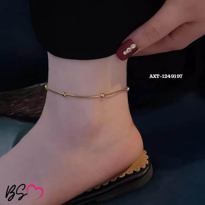 Ball Golden Anklet Bracelet – Elegant Alloy Foot Chain Jewelry for Women - Sku AxT-197 - Image 3