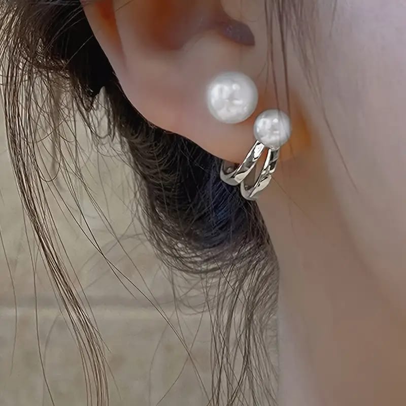 ZVT-167 Korean Pearl Circle Earrings – Elegant Fashion Jewellery, Stylish Accessory for Women - Image 3