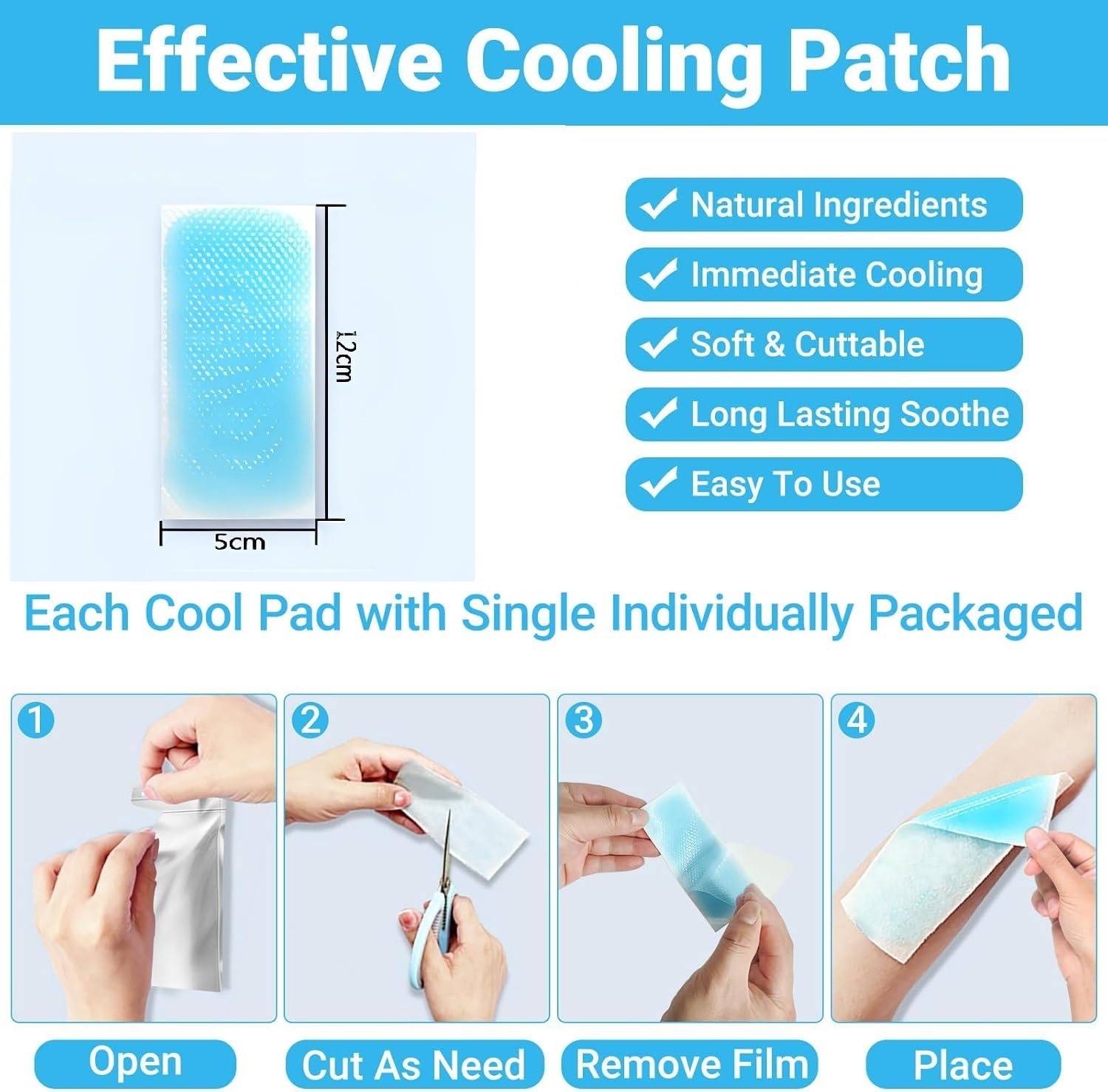Migraine Cooling Headache Patch | Pack Of 6 Fever & Relaxation Strips - Image 4