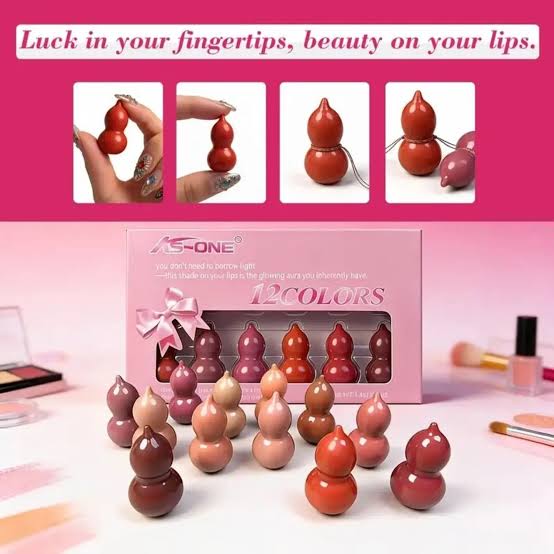 Mini Lipstick Set – Lucky Gourd Shape, Cute Compact Lip Color Collection for Everyday Makeup - Image 3