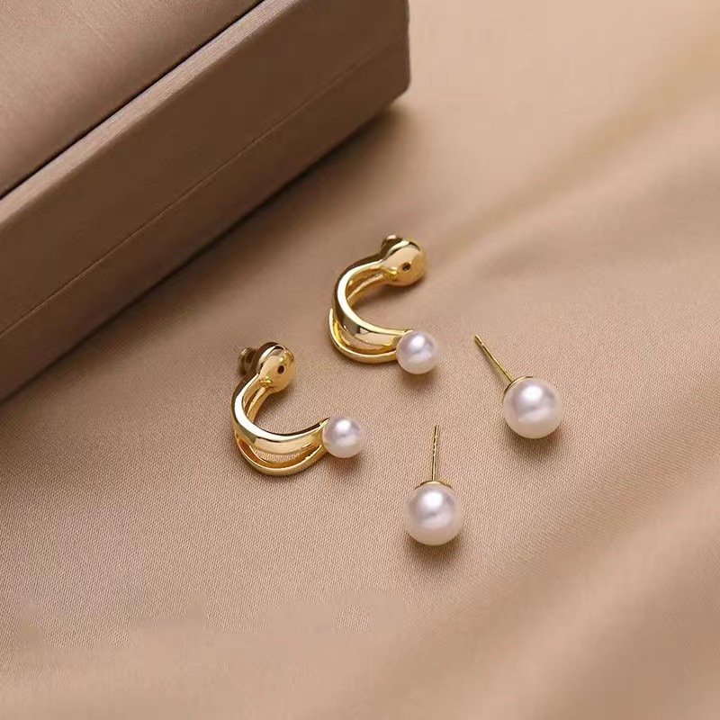 ZVT-167 Korean Pearl Circle Earrings – Elegant Fashion Jewellery, Stylish Accessory for Women - Image 5