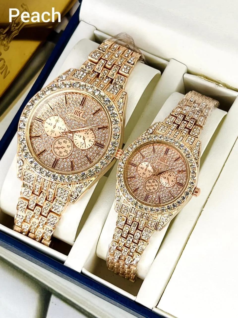 Luxury Diamond-Accented Couple Watch Set (Without Box) - Image 5