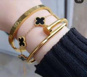 Stainless Steel 3 Piece Bracelet And Bangle Combo - Durable Elegant Accessory Set For Stylish Layering And Daily Wear