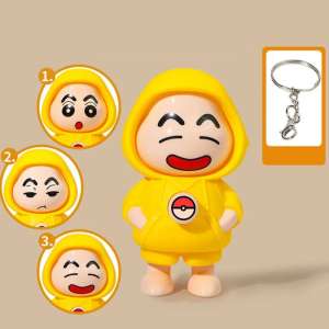 Crayon Shin‑chan Face Changing Doll | Collectible Keychain | DIY Crafts | Mini Cartoon Toy ( Random Design And Keychain)