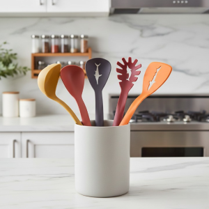 5 In 1 Spoon Set Durable Quality Stylish Design Easy To Use Perfect Choice For Kitchen (Plastic)