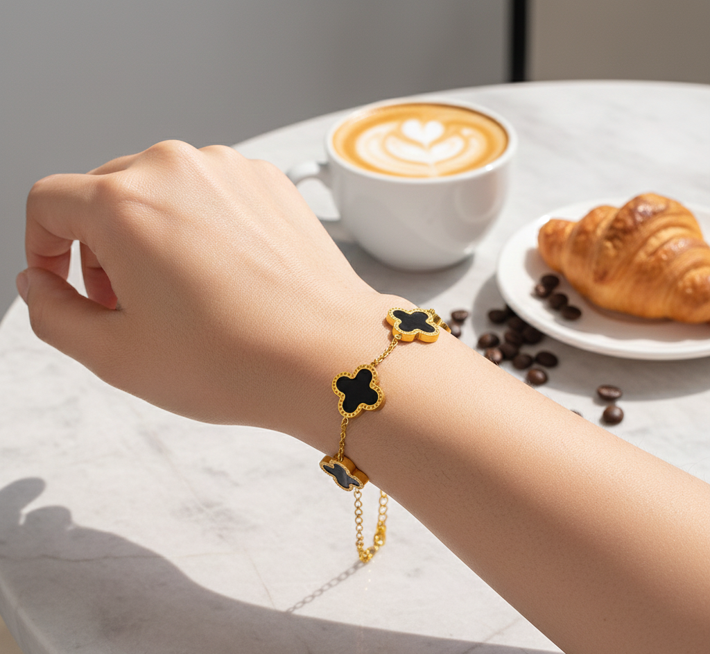 QXT-134 Clover Bracelet – Stainless Steel | Elegant & Durable Accessory - Image 4