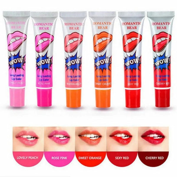 Pack Of 6 High Pigmented Lip Gloss Lipstick Tattoo Peel Off Durable Waterproof Tattoo Lip Gloss Easy Peel Off Lip Gloss - Image 6