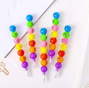 Smiley Cartoon Stationery Pencils Children Gift Rainbow Pencils With Funny Faces (Pack of 5)