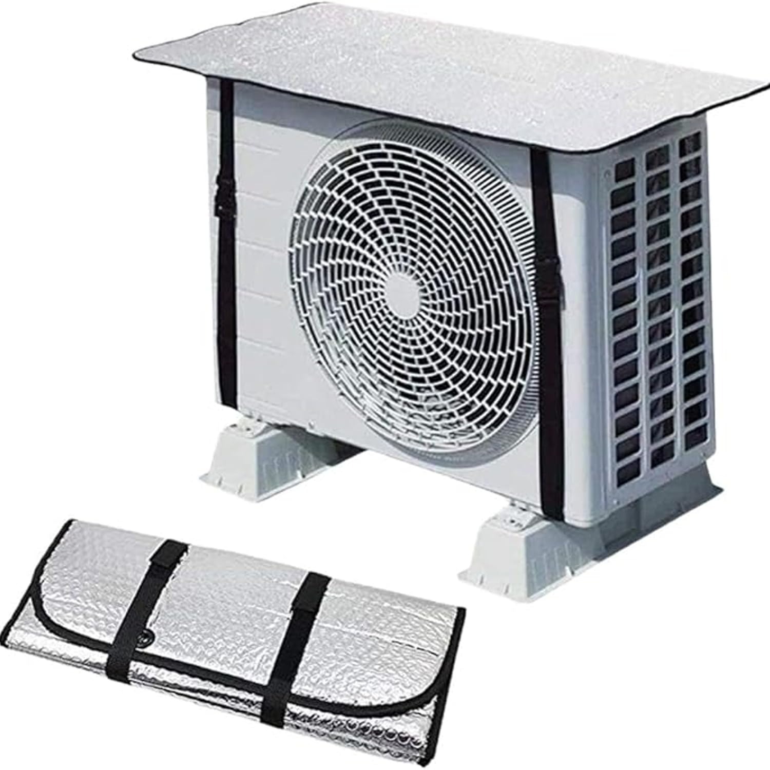 AC Outdoor Unit Sunshade Cover – Silver Foil Reflective Heat Shield & Dust Protector for Air Conditioner External Units | With Clip - Image 7