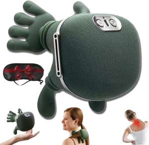 Electric Shiatsu Neck and Back Massager Smart Finger Pressure Neck Massager – Electric Deep Kneading Heated Back & Shoulder Massager | Pain Relief Relaxation Device for Home