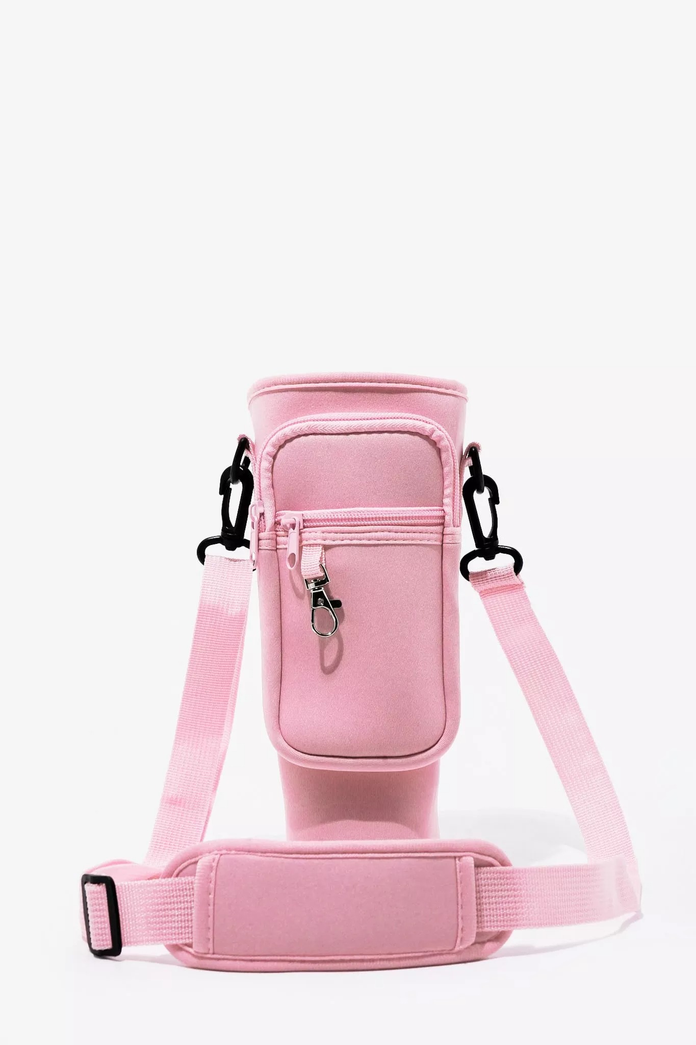 40oz Tumbler Bag with Phone Pocket – Blush Pink Insulated Cup Holder Carrying Bag with Adjustable Strap (Color Pink) - Image 2