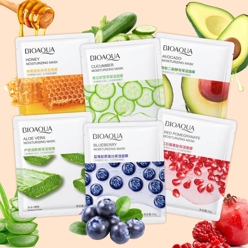 Whitening Face Sheet Mask Set Of 6 Multicolor Hydrating Brightening Skin Care Masks For Radiant Smooth And Glowing Skin | Random Flavor - Image 2