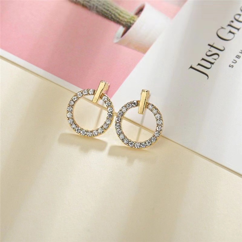 ZVT-168 Circle Zircon Korean Earrings – Elegant Fashion Jewellery, Stylish Accessory for Women - Image 3