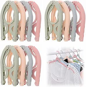 Portable Folding Clothes Hangers with Slots – Pack of 10 Durable Travel-Friendly Hangers. ( Random Colour ) - Image 6