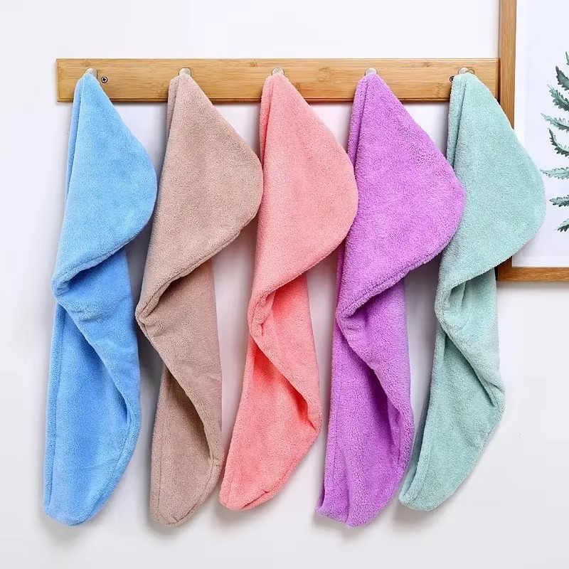 Hair Drying Towel Cap – Quick Dry, Soft & Absorbent Turban Wrap for Women | Anti-Frizz Hair Wrap Towel for Bathroom & Salon Use (Random Color) - Image 2