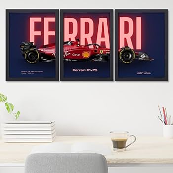 3 Pc Ferrari Wall Décor Photo Tiles | Elegant Design | Self‑Adhesive Double Tape | Size 8x11 | Premium Finish - Image 2