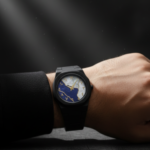 Black Aura Watch Elegant Stylish Design Strong Durable Build Comfortable Strap Clear Display Perfect Accessory For Daily Wear And Special Occasions