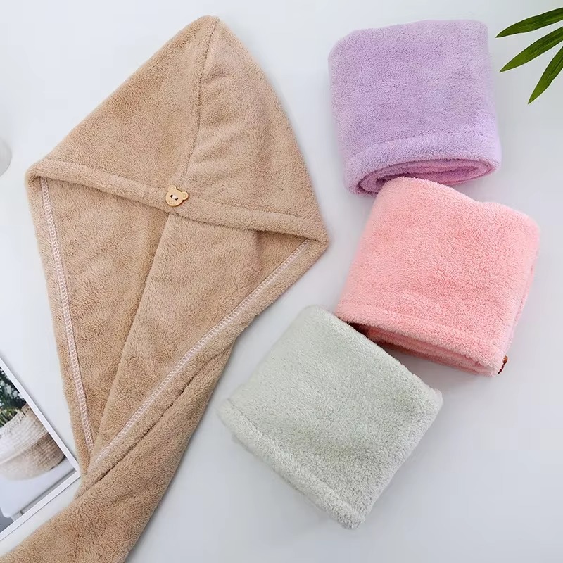 Hair Drying Towel Cap – Quick Dry, Soft & Absorbent Turban Wrap for Women | Anti-Frizz Hair Wrap Towel for Bathroom & Salon Use (Random Color) - Image 5