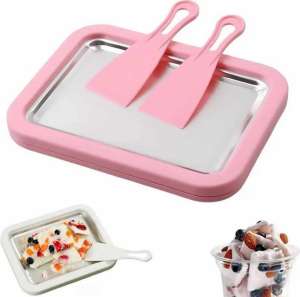 Stir Fried Rolled Ice Cream Maker Instant Frozen Yogurt Pan Tool (Random Color)