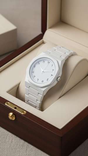Full White Aura Watch Elegant Design Durable Build Comfortable Strap Clear Display Perfect For Daily Wear And Special Occasions