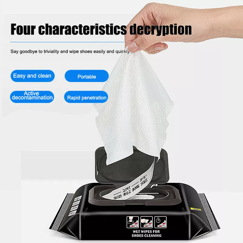 Disposable Shoe Cleaning Wipes | Quick Shine Clean Wet Wipes (80 Wipes In 1 Packet) - Image 4